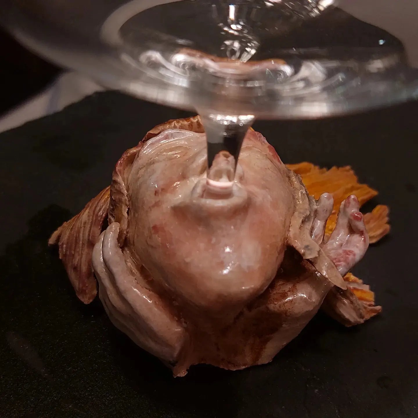 Ein Glas Weinfontäne